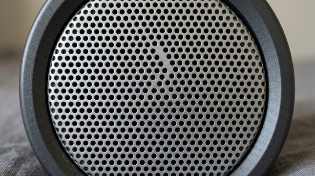 Bed Alarm Speaker Grille Close-up Showing a Perforated Metal Pattern - Nurse Call Speaker System in Hospital Room