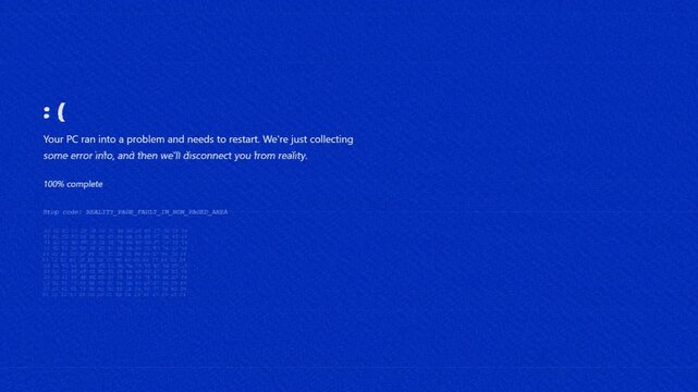 Blue Screen Error Shows Glitched Windows Crash With Stop Code Text