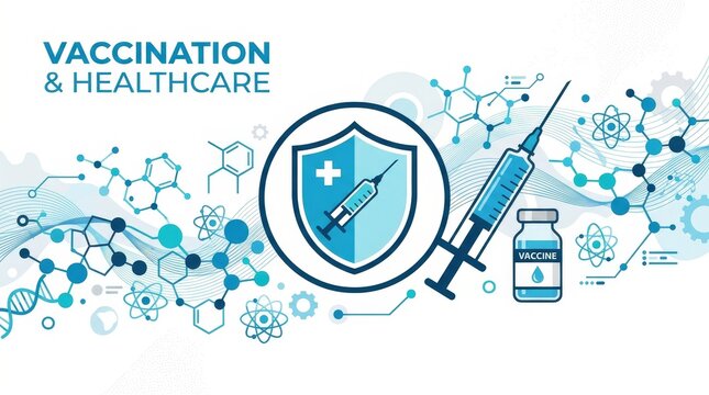 Vaccination and Healthcare Medical Concept Illustration.