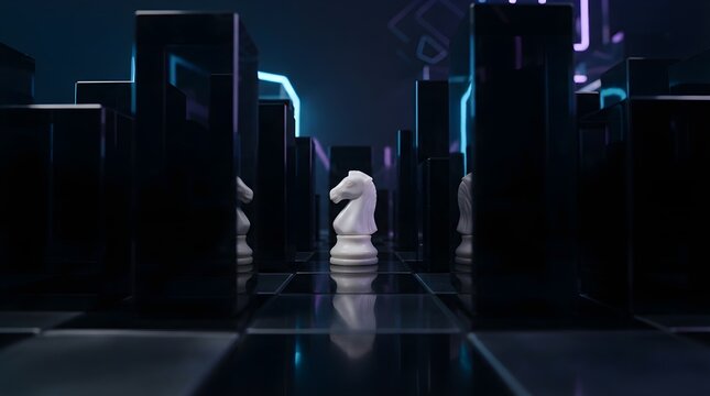 Classic white chess piece standing inside glass container representing game strategy plan blog