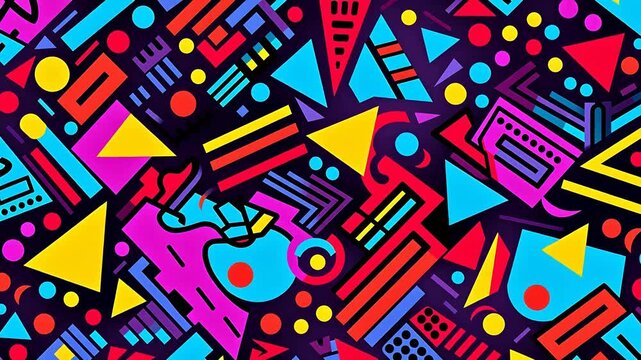 Digital retro fabric print geometric pattern background