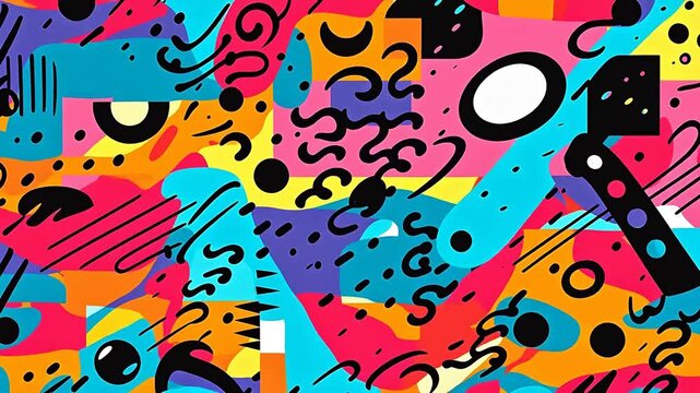 Digital retro fabric print geometric pattern background