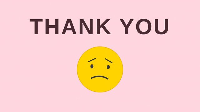 Thank You yellow emoticon in pink background