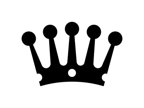 Minimalist five pointed royal crown icon silhouette with silhouette monarchy minimalist heraldry nobility sovereign