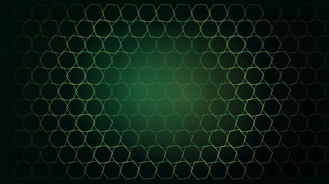Abstract Green Hexagonal Grid Background