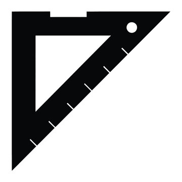 triangle ruler icon for school and design