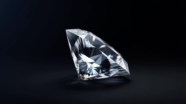 Sparkling brilliant cut diamond on a dark background, showcasing its exquisite facets, clarity, and luxurious beauty