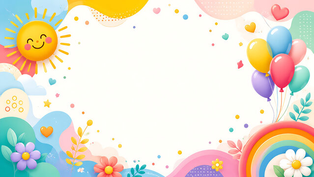 Colorful birthday celebration with balloons and cheerful decorations. Festive party scene with joyful atmosphere and vibrant colors.