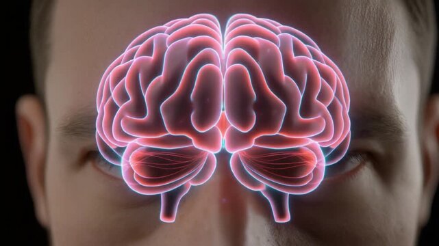 Animated Sleeping Man Brain Concept Showing Neural Activity in Dreams