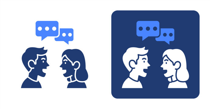 Talking icon, with contrast background.