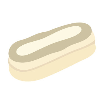 Cream Eclair Pastry Illustration