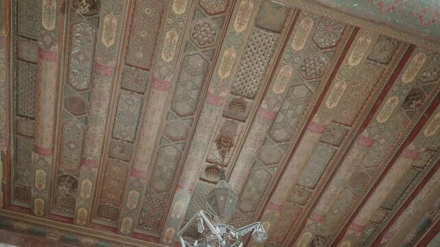 Intricate Painted Wooden Ceiling Interior Throne Hall Citadel Aleppo