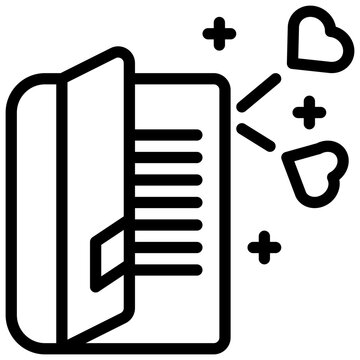 open book love knowledge education simple line icon