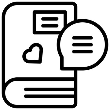 talking chat query love favorite book simple line icon