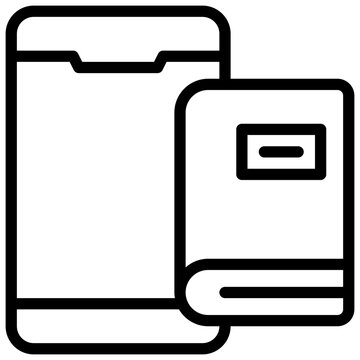 online electronics book reading mobile simple line icon