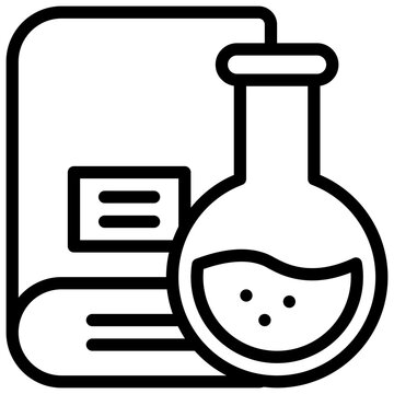 science test tube book learning knowledge education simple line icon