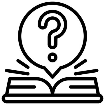 question query knowledge learning education open book simple line icon