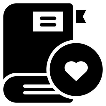 favorite book reading knowledge solid glyph icon