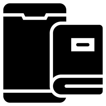 online electronics book reading mobile solid glyph icon