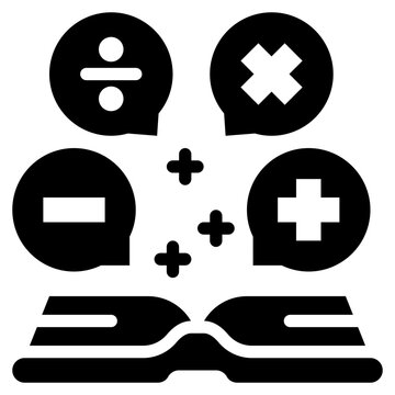 math open book education knowledge learning solid glyph icon