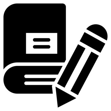 writing book pencil knowledge learning solid glyph icon