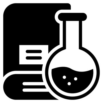 science test tube book learning knowledge education solid glyph icon