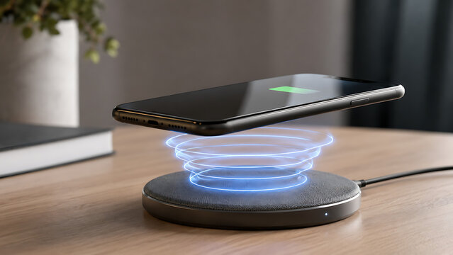 Smartphone Wireless Charging on Pad | Magnetic Induction Power Transfer | Modern Mobile Technology and Smart Device Charging