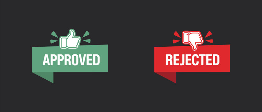 Approved or Rejected Icons: A clear visual representation of a decision-making process.