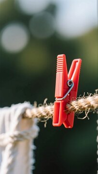 clothes peg on a clothesline