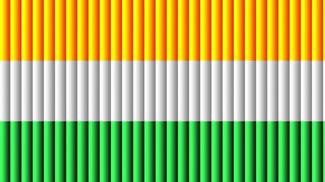 India Flag Colors Striped Abstract Motion Background Loop