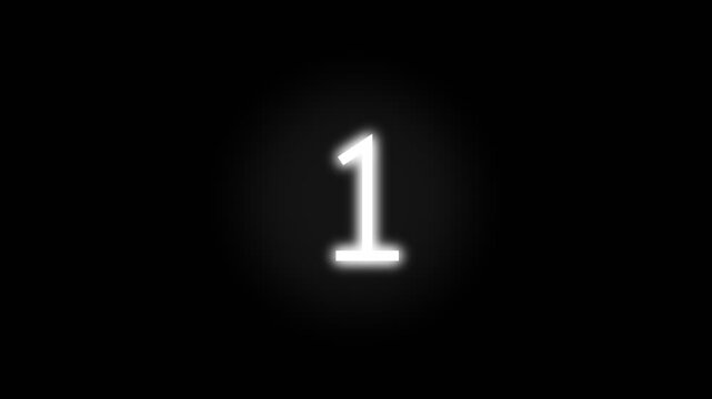 White retro pixel art countdown from three to go on black background. 4K Video