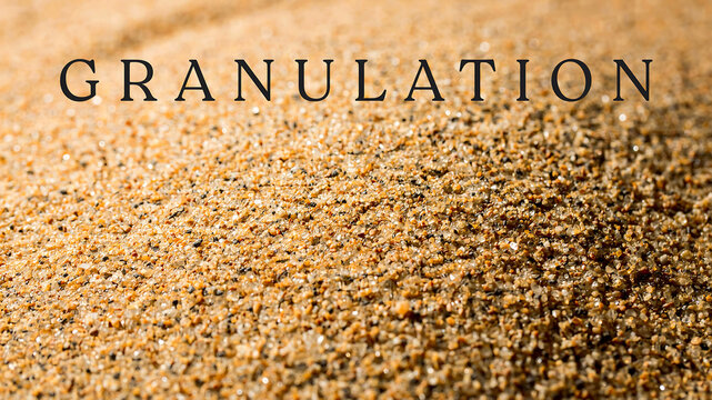 Close View Of Granulated Substance With Text Label Granulation For Industrial Or Pharmaceutical Use