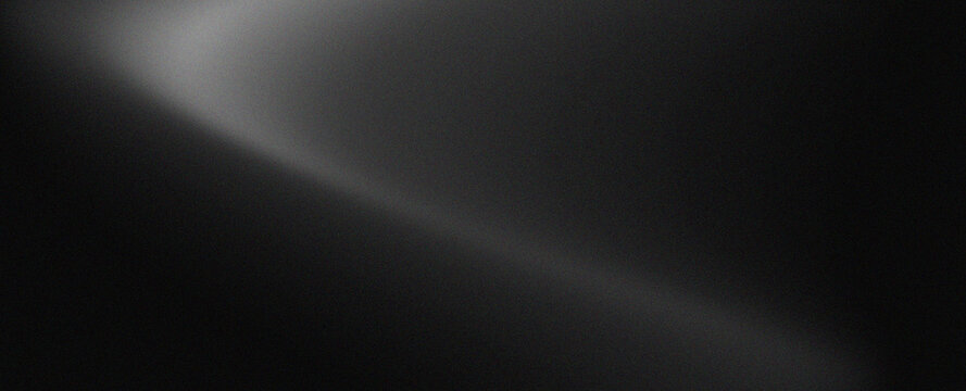 Abstract Dark Black Background with Soft Diagonal Light Beam and Smoky Grain Texture, Moody Minimal Design