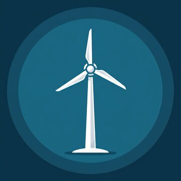 Wind turbine icon for renewable energy concept