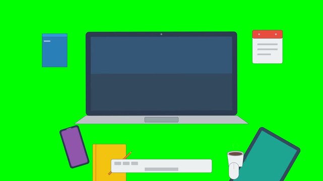Colorful Computer Device Icons Set with Laptop Monitor Tablet Smartphone and Desktop Display Vector Illustration for Technology Web Business and Digital Design