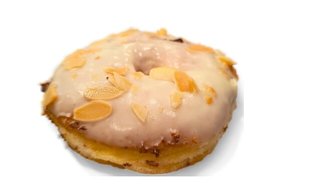 Fresh glazed almond donut