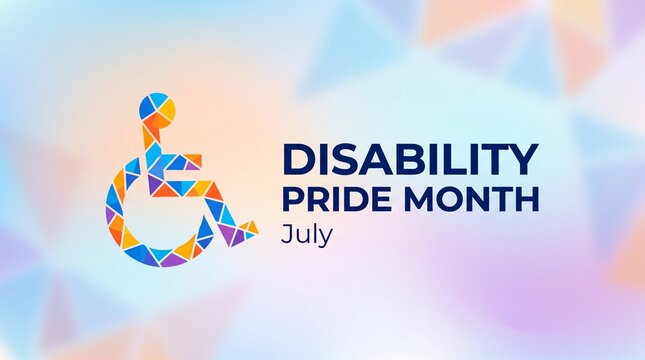 Colorful disability wheelchair symbol for pride month