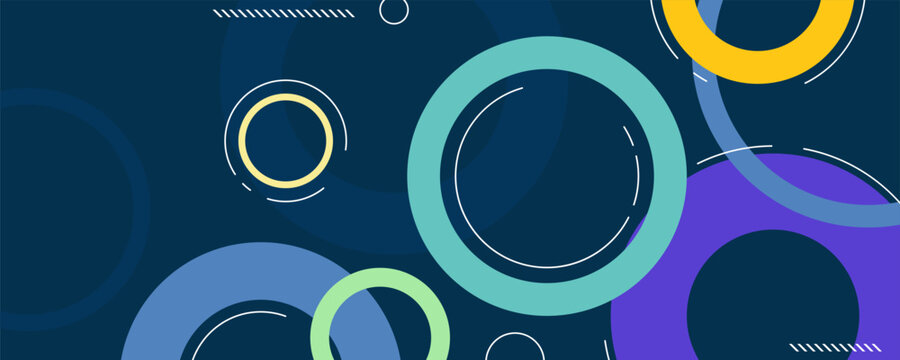 Modern Colorful Abstract Geometric Circles Vector Illustration Background