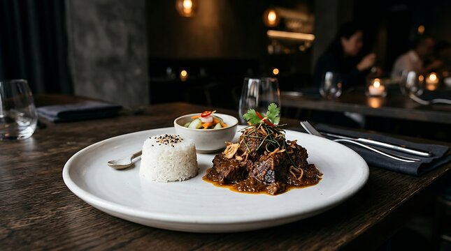 Delicious food served in a fine dining restaurant
