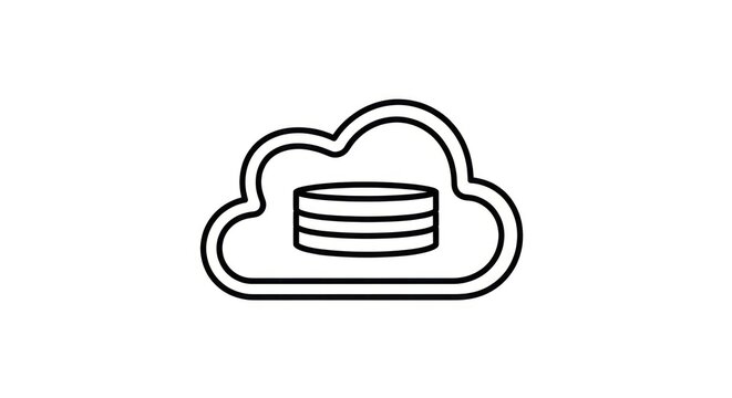 Cloud database and server storage icon