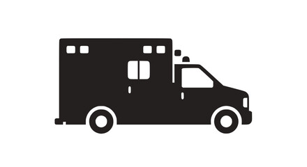 Silhouette of an ambulance vehicle, emergency medical services icon, modern vector illustration © Akun Sembilan