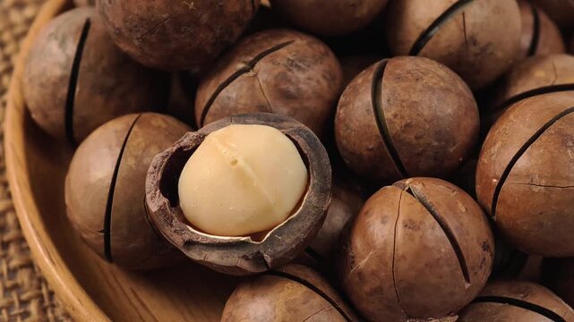Close-Up of Roasted Macadamia Nuts