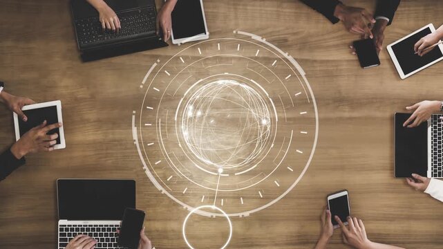 Concept design of managing online documents with cloud storage, digital file management, and secure sharing. Online documents improve workflow, online documents enhance security. Funnel