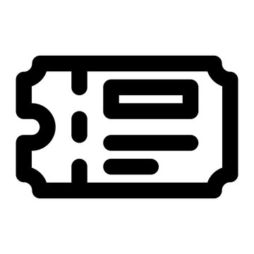 Ticket icon symbolizes entry access with a clean and bold minimalist silhouette.