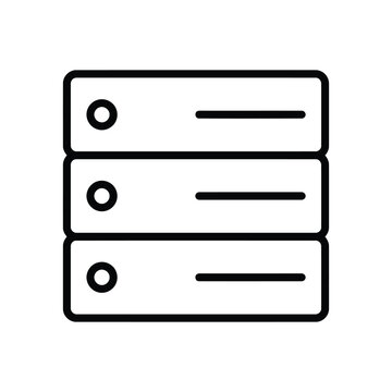 Server icon vector illustration, database storage symbol, network server rack sign, data center concept