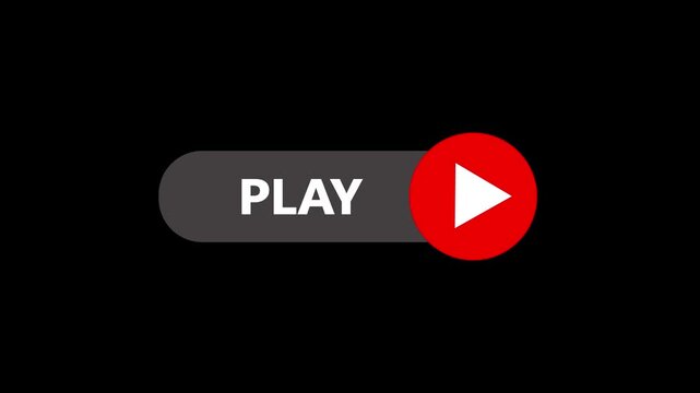 Glowing Neon Play Button Icon Animation on Black Background, Multimedia Video Player Symbol, 4K Motion Graphics Loop