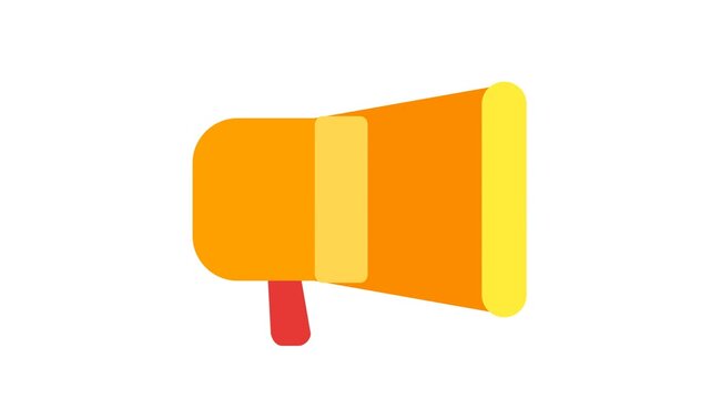 Flat Vector Megaphone Animation Loop Motion Graphic for Marketing and Business Announcements