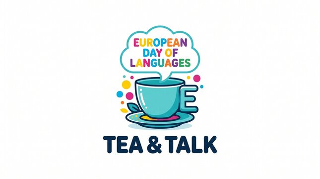 European day of languages tea and talk vector illustration