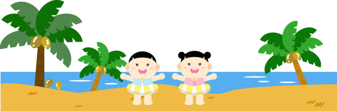 children on the beach