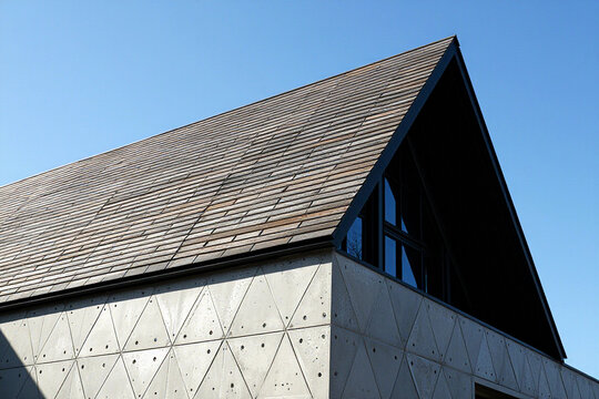 Abstract Geometric Brutalist Concrete Building Facade Design Element Architecture Detail